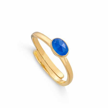 Sarah Verity Atomic Micro Blue Quartz Gold Ring