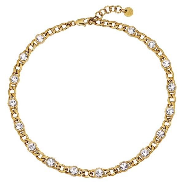 Collier Dyrberg Kern En Acier Inoxydable Avec Cristal - Longueur 40 Cm + Extension - Neuf Avec étiquette