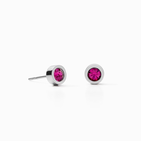 Coeur de Lion Silver Round Pink Earrings 0228/21-0417