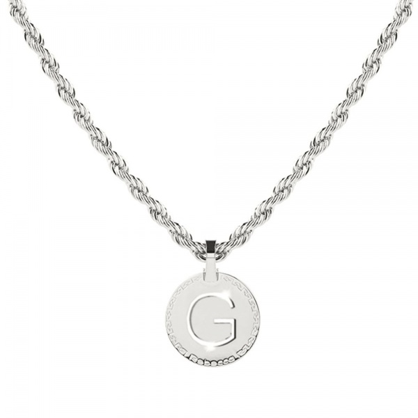 Rebecca Silver G Necklace with Rope Chain