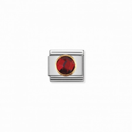 Nomination Gold Round Red CZ Stone Composable Charm