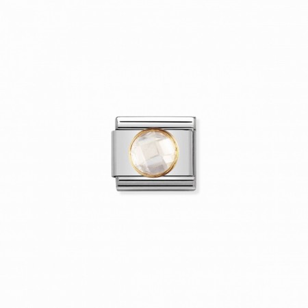 Nomination Gold Round White CZ Stone Composable Charm