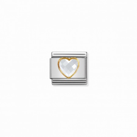 Nomination Gold White CZ Stone Heart Composable Charm