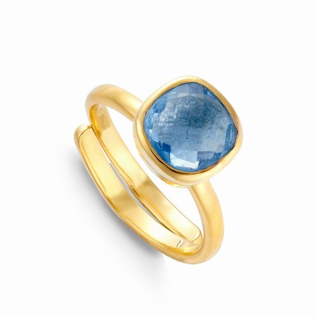 Sarah Verity Highway Star Medium Iolite Quartz Gold Ring