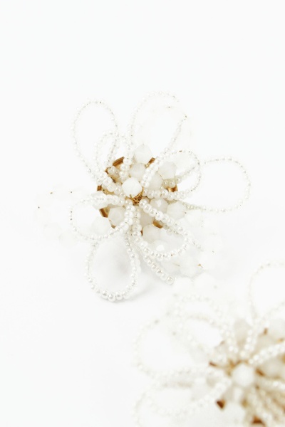 My Doris White Flower 3D Earrings
