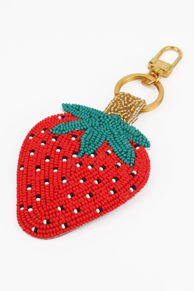 My Doris Beaded Strawberry Keychain