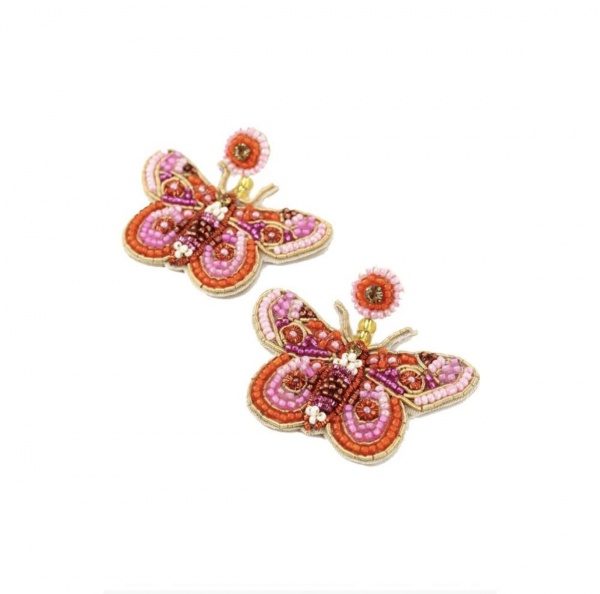 My Doris Pink Butterfly Earrings