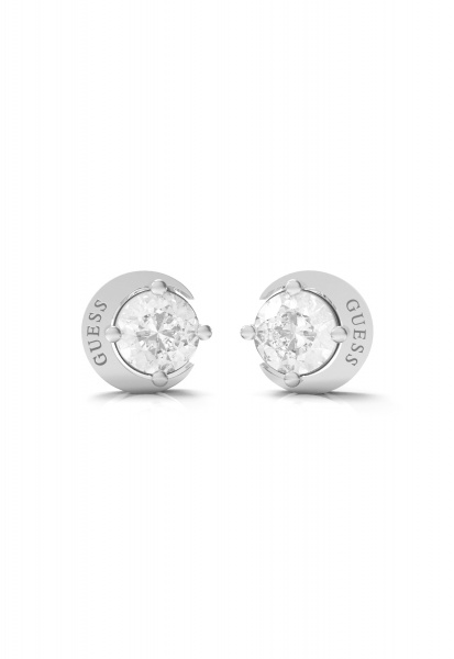 Guess Moon Phases Silver Moon & Star Stud Earrings - UBE01194RH