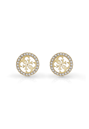 Guess Studs Party 4G Logo Gold Stud Earrings - UBE0261YG