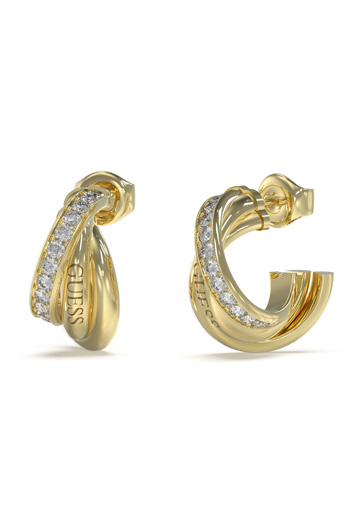 Guess Perfect Gold Half Hoop Earrings - UBE04066YG