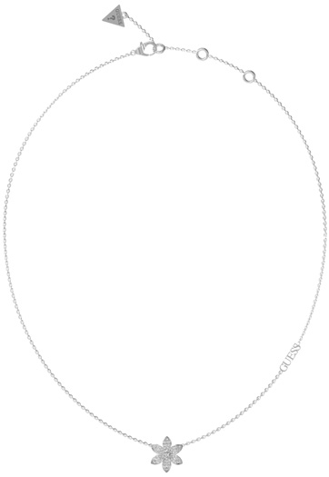 Guess White Lotus Silver Necklace - UBN04146RH