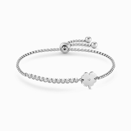 Nomination Milleluci Silver Asymmetric Four Leaf Clover Bracelet