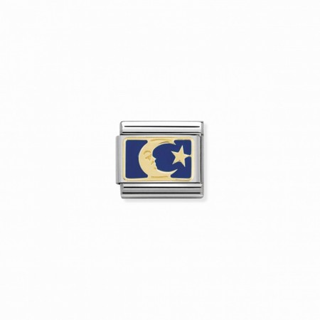 Nomination Gold Blue Moon Plate Composable Charm