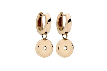 Qudo Gold Basic O Creole Earrings
