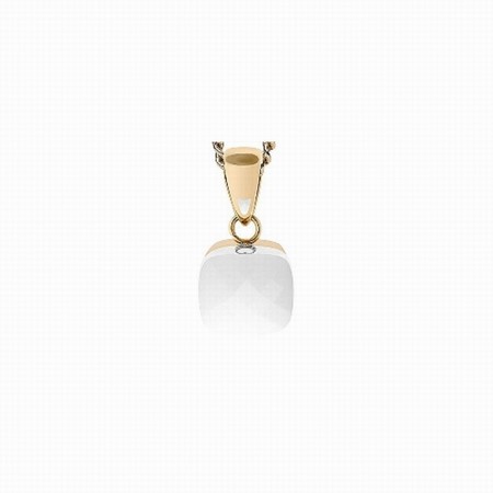 Qudo Gold Pendant Firenze 10mm - White Opal