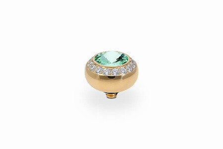 Qudo Gold Topper Tondo Deluxe 10mm - Chrysolite