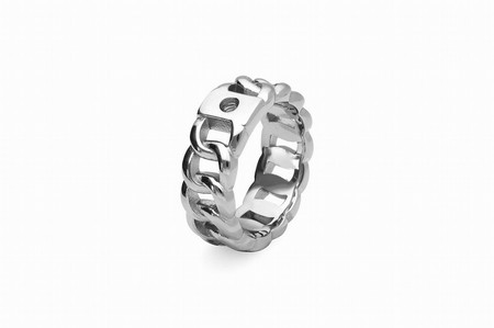 Qudo Silver Ring Liberi - Size 50