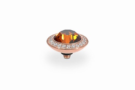 Qudo Rose Gold Topper Tondo Deluxe 13mm - Smoked Amber