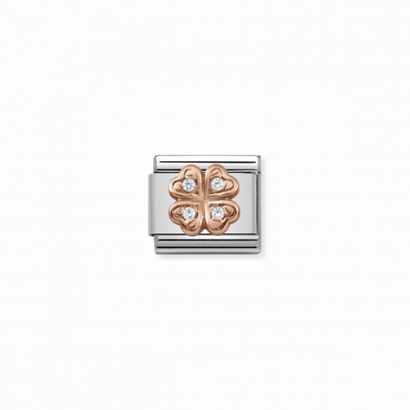 Nomination Rose Gold and CZ Four-Leaf Clover Composable Charm