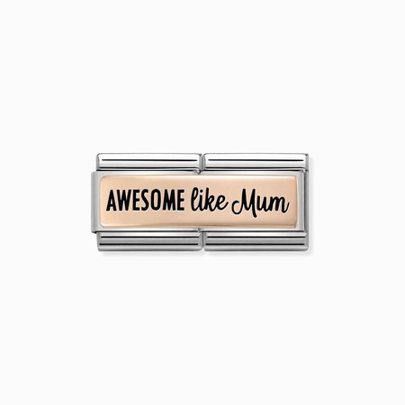 Nomination Rose Gold Double Awesome Like Mum Composable Charm