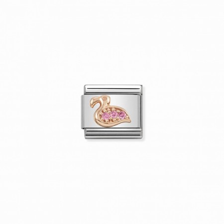 Nomination Rose Gold Flamingo Pink CZ Composable Charm