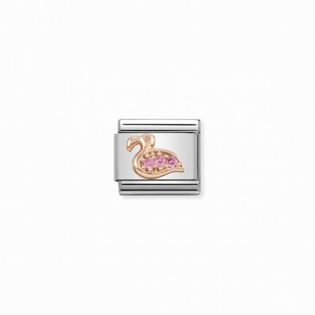 Nomination Rose Gold Flamingo Pink CZ Composable Charm McCloys