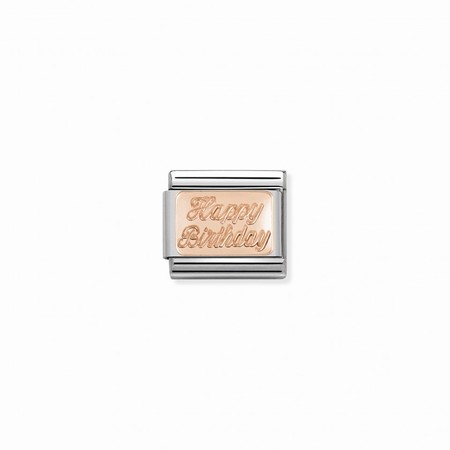 Nomination Rose Gold Happy Birthday Plate Composable Charm