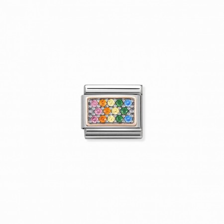 Nomination Rose Gold Rainbow CZ Pave Composable Charm