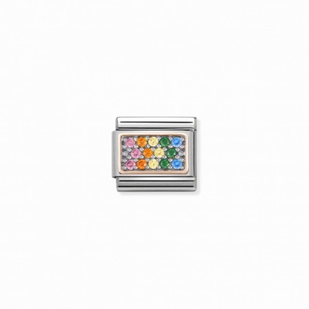 Rose gold rainbow nomination charm hotsell