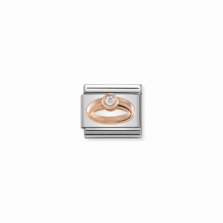 Nomination Rose Gold Ring CZ Composable Charm
