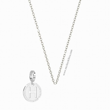 Rebecca Promo Silver 17 inch Necklace with Silver H