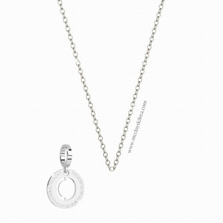 Rebecca Promo Silver 17 inch Necklace with Silver O