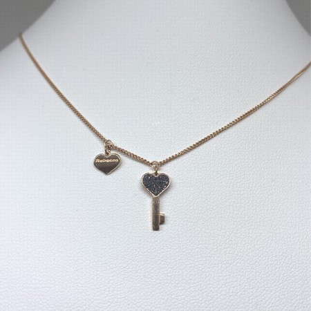 Rebecca Jolie Rose Gold Key Necklace