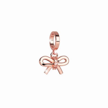 Rebecca Rose Gold Bow with Stones Pendant