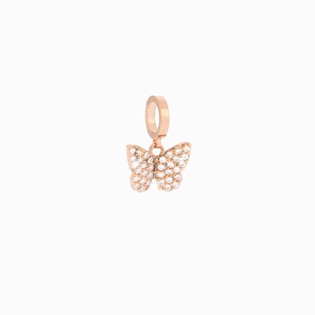 Rebecca Rose Gold Butterfly Pave Pendant