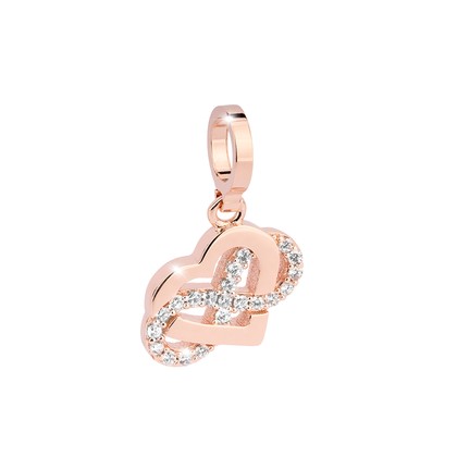 Rebecca Rose Gold Heart and Infinity Pendant
