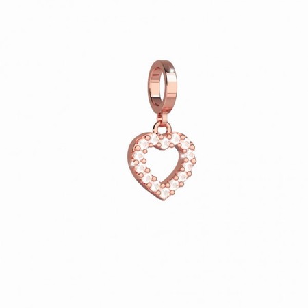 Rebecca Rose Gold Heart with Stones Pendant