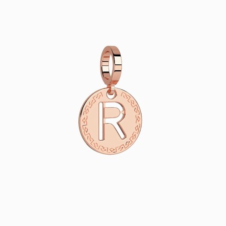 Rebecca Rose Gold Small R Pendant