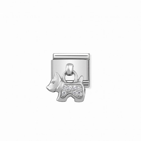 Nomination Silver Hanging Dog CZ Composable Charm