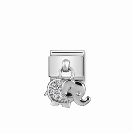 Nomination Silver Hanging Elephant CZ Composable Charm