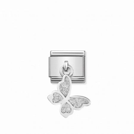 Nomination Silver Hanging Glitter Butterfly Composable Charm