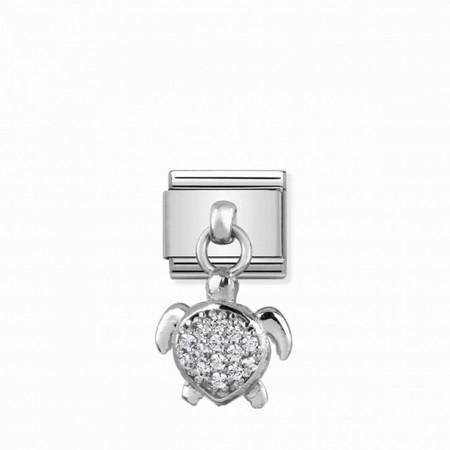 Nomination Silver Hanging Sea Turtle CZ Composable Charm