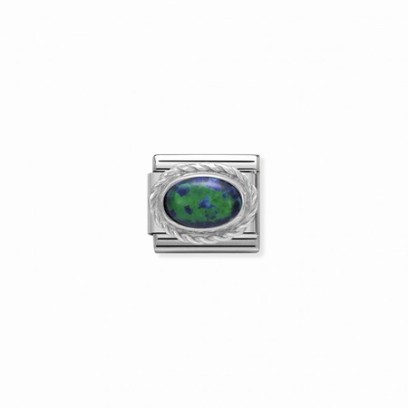 Nomination Silver Oval Green Opal Stone Composable Charm