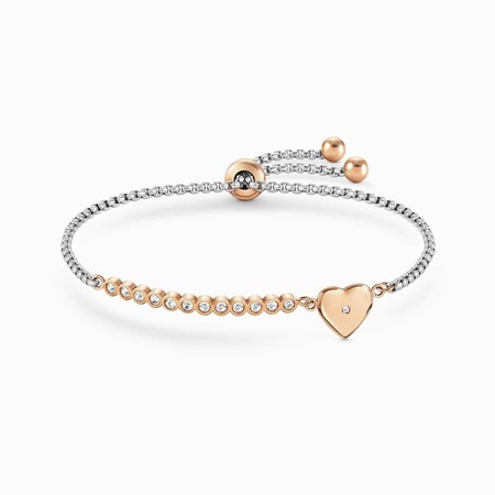 Nomination Milleluci Rose Gold & Silver Asymmetric Heart Bracelet