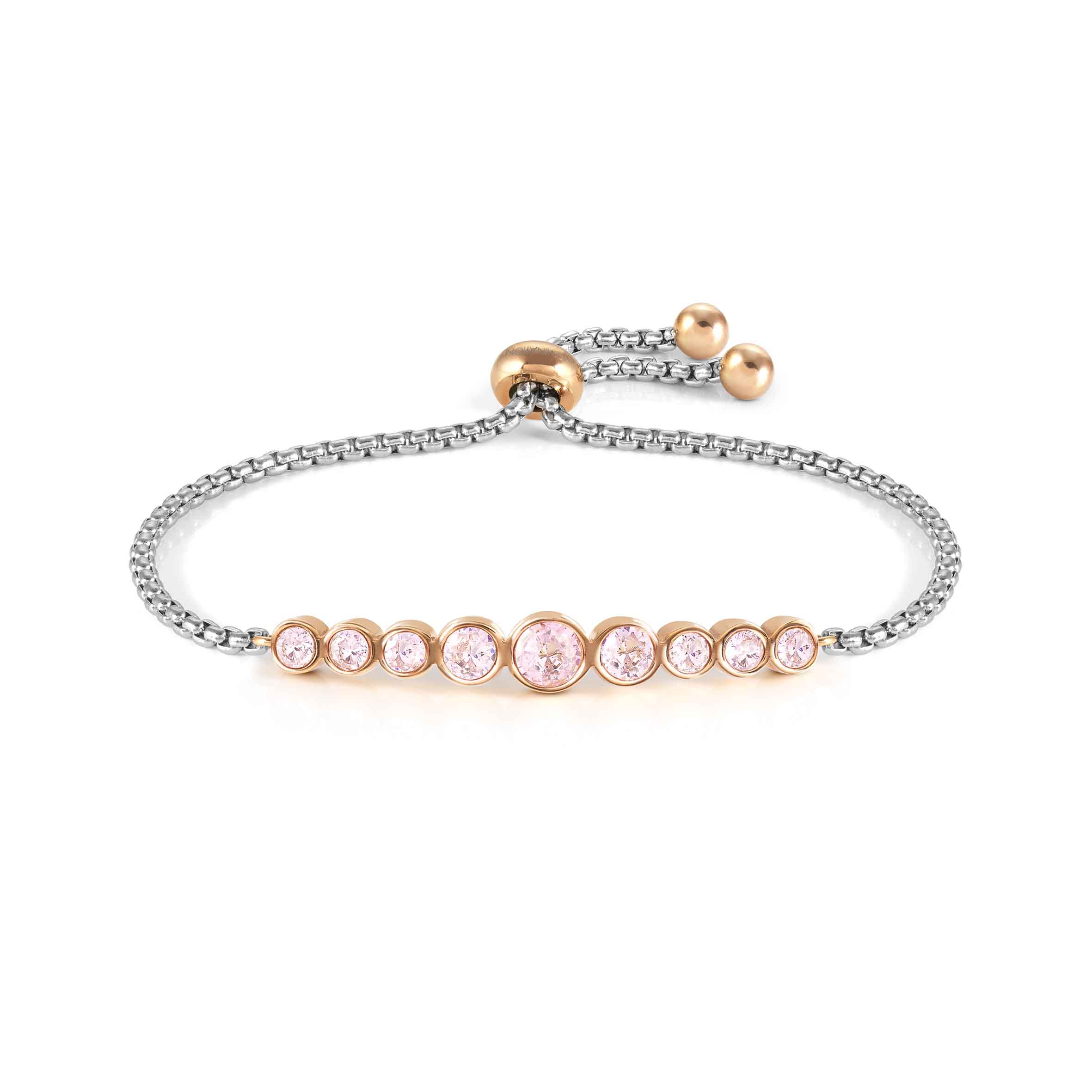 Nomination Milleluci Rose Gold & Silver Circle Bracelet - Pink