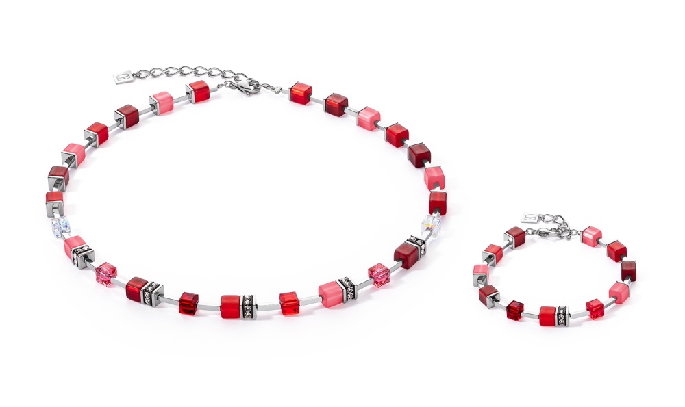 Red necklace and bracelet set outlet