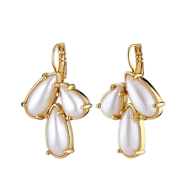 Dyrberg Kern Aubin Gold Earrings - White Pearl