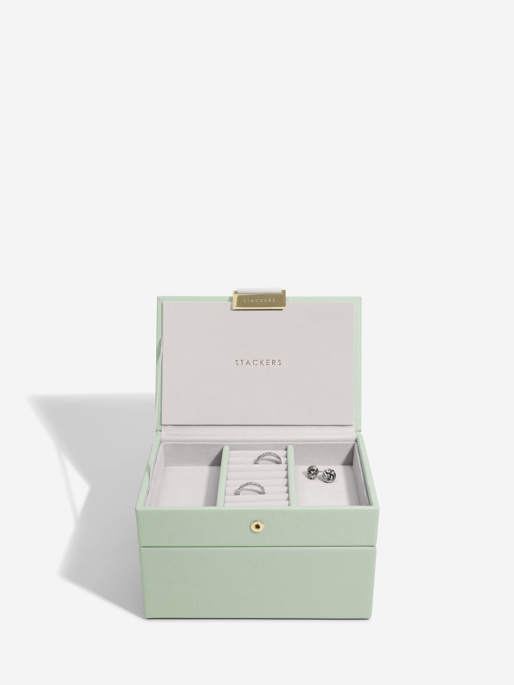 Stackers Mini Jewellery Box Set Sage Green McCloys Jewellery