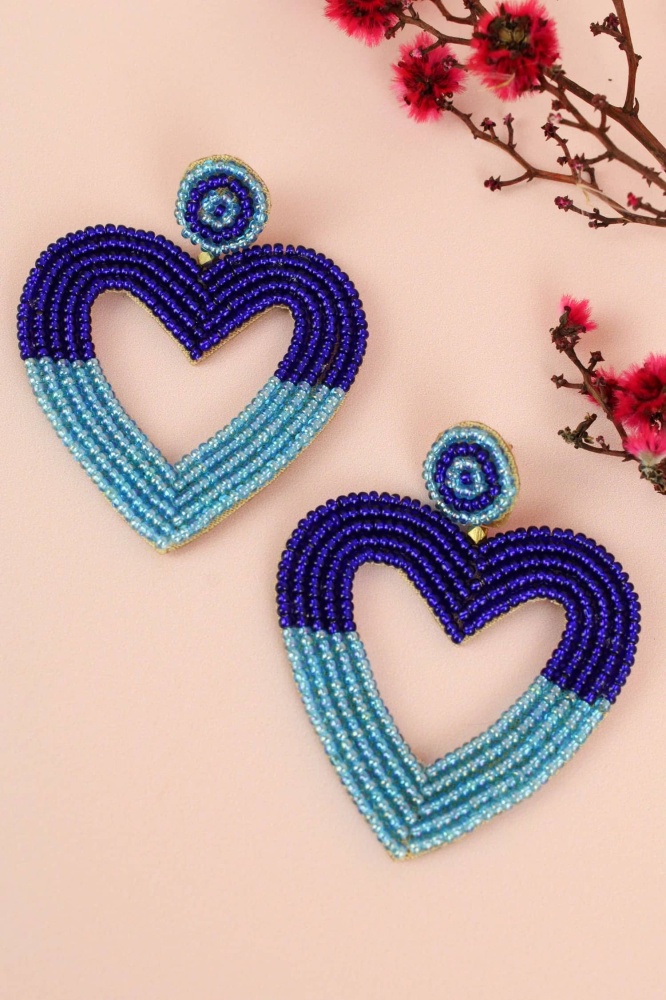 Meg Sheridan Blue Heart Earrings