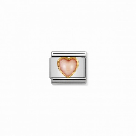 Nomination Gold Pink Coral Stone Heart Composable Charm